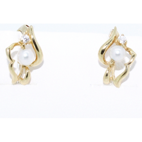 PENDIENTES EN ORO DE 18KT CON PERLAS