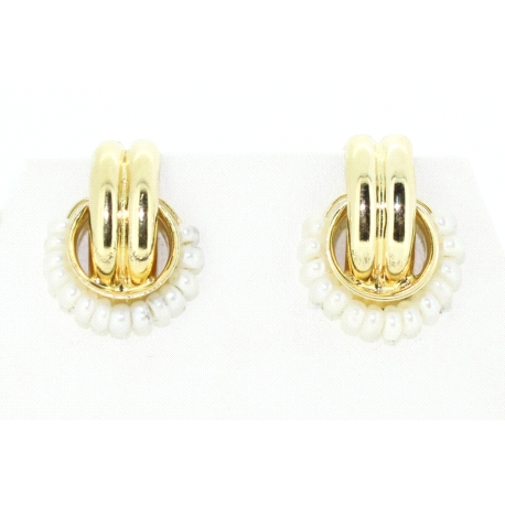 PENDIENTES EN ORO DE 18KT CON PERLAS