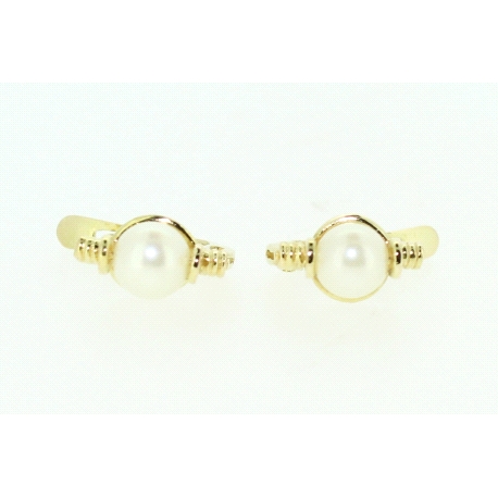 PENDIENTES EN ORO CON PERLAS DE 5MM.