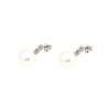 PENDIENTES EN ORO BLANCO CON 0.85 CT EN BRILLANTES Y PERLAS