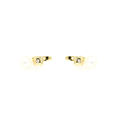 PENDIENTES EN ORO CON PERLA Y BRILLANTE