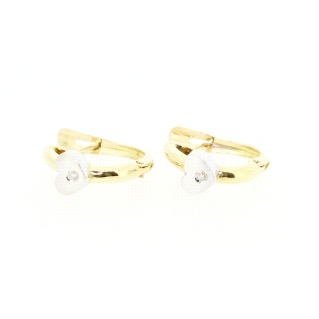 PENDIENTES CORAZON EN ORO CON DIAMANTES