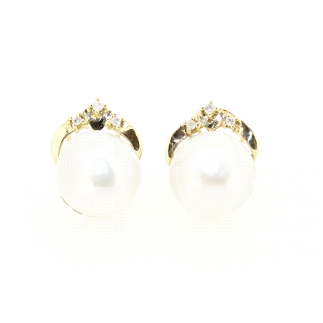 PENDIENTES CON PERLAS Y BRILLANTES