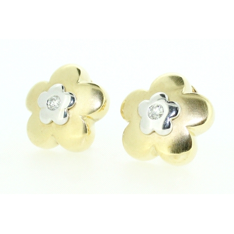 PENDIENTES FLOR CON 0,30CT EN BRILLANTES