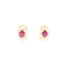 PENDIENTES EN ORO CON GEMA ROSA Y CIRCONITAS