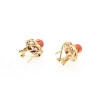 PENDIENTES ANTIGUOS EN ORO CON CORAL