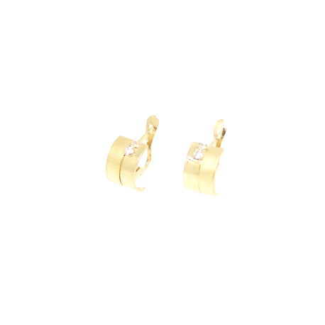 PENDIENTES EN ORO MATE Y BRILLO CON CIRCONITAS