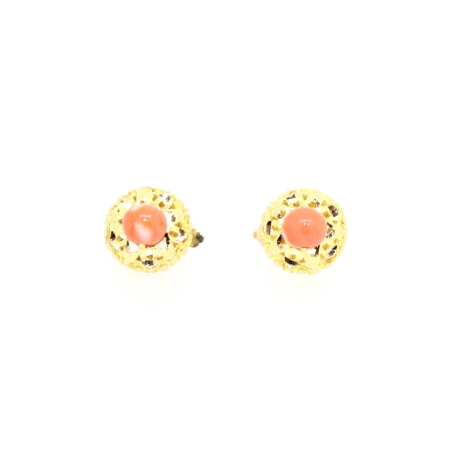 PENDIENTES MODELO ANTIGUO EN ORO CON CORAL