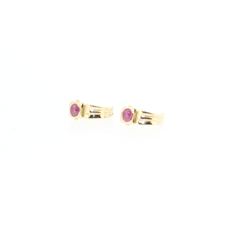 PENDIENTES EN ORO CON GEMA ROSA