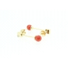 PENDIENTES EN ORO CON CORAL Y CIRCONITAS