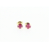 PENDIENTES EN ORO DE 18KT CON GEMA ROSA