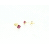 PENDIENTES EN ORO DE 18KT CON GEMA ROSA