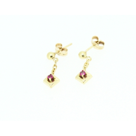 PENDIENTES EN ORO DE 18KT CON RUBIES