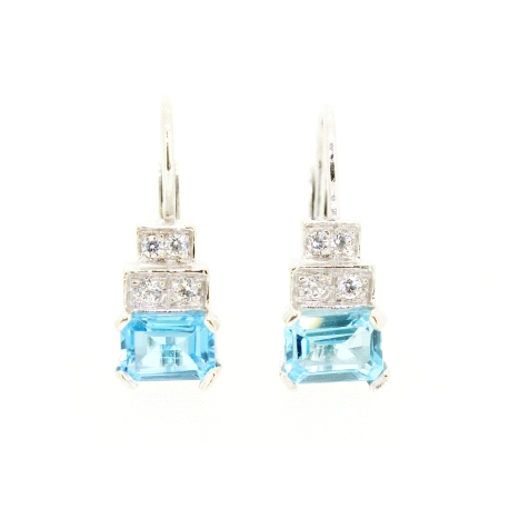 PENDIENTES CON TOPACIO AZUL Y CIRCONITAS