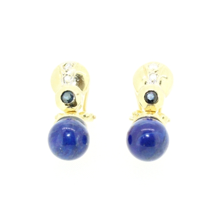 PENDIENTES EN ORO CON LAPISLAZULI