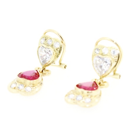 PENDIENTES  CON CIRCONITAS Y RUBIES