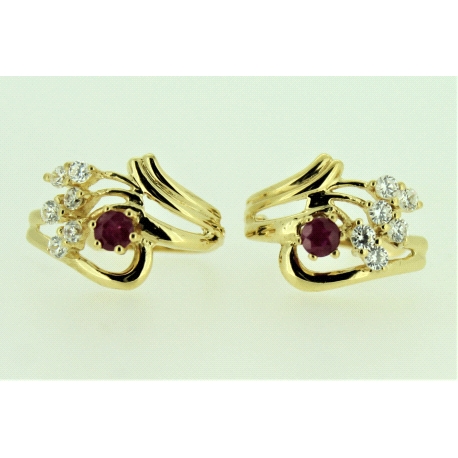 PENDIENTES CON CIRCONITAS Y RUBIES