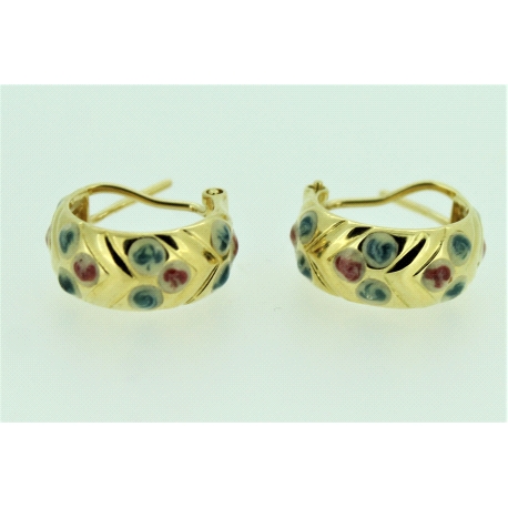 PENDIENTES EN ORO DE 18KT CON ESMALTES