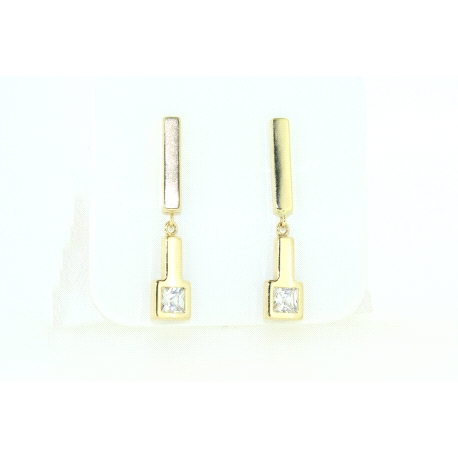 PENDIENTES EN ORO DE 18KT CON CIRCONITAS