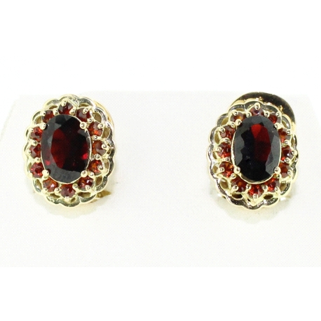 PENDIENTE CON RUBIES ROJOS-ANARANJADOS