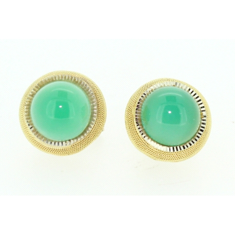 PENDIENTES EN ORO CON CRISOPRASA VERDE