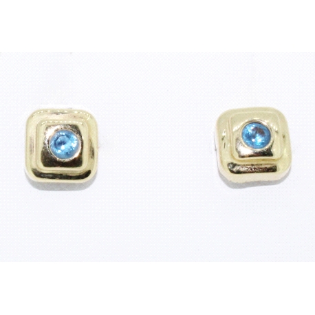 PENDIENTES EN ORO CON TOPACIOS AZULES