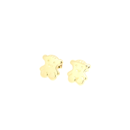 PENDIENTES OSO EN ORO DE 18 KT