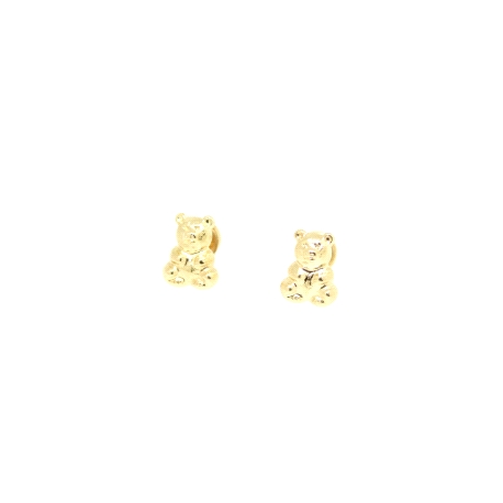 PENDIENTES OSO EN ORO DE 18 KT