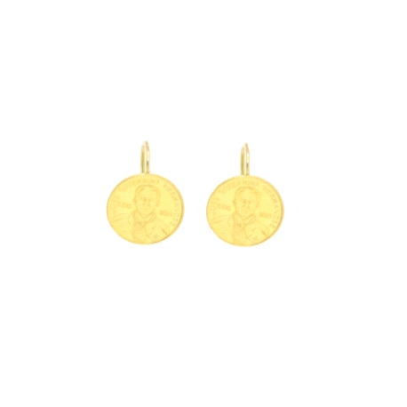 PENDIENTES MONEDA EN ORO DE 18 KT