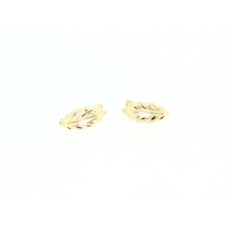 PENDIENTES HOJA EN ORO DE  18 KT