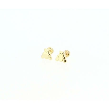 PENDIENTES OSO EN ORO DE 18 KT