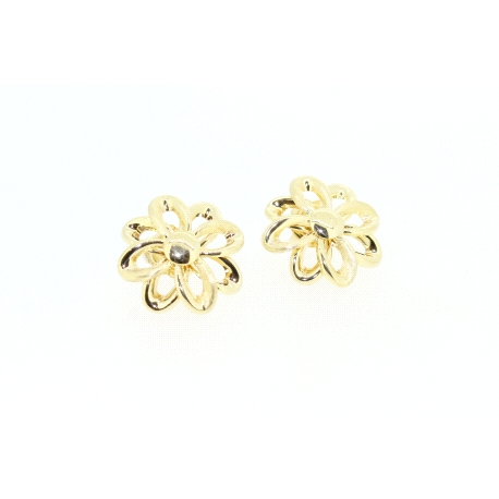 PENDIENTES FLOR EN ORO DE 18 KT