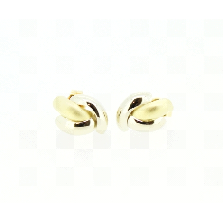 PENDIENTES EN ORO BRILLO-MATE DE 18KT