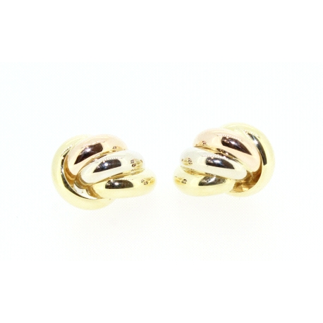 PENDIENTES EN 3 OROS DE 18KT