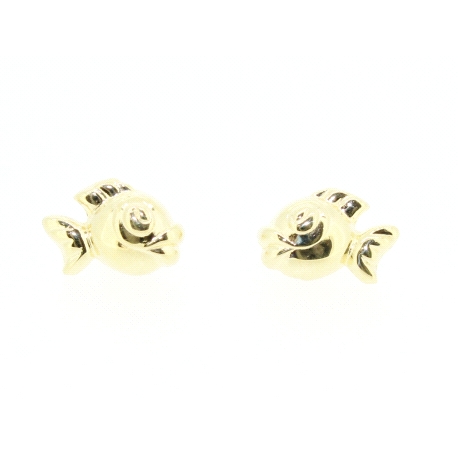 PENDIENTES PEZ EN ORO DE 18KT