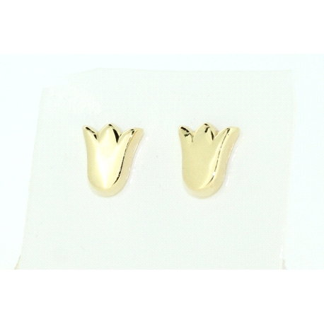 PENDIENTES TULIPAN EN ORO DE 18KT