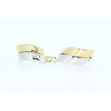 PENDIENTES BICOLOR EN ORO DE 18KT