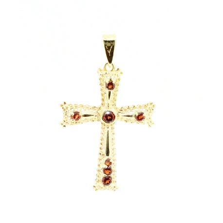 CRUZ EN ORO DE 18KT CON RUBIES