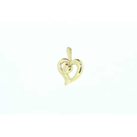 COLGANTE CORAZON CON BRILLANTE DE 0,02CT