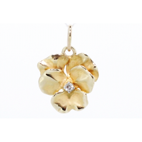 COLGANTE EN ORO CON BRILLANTE DE 0,04CT