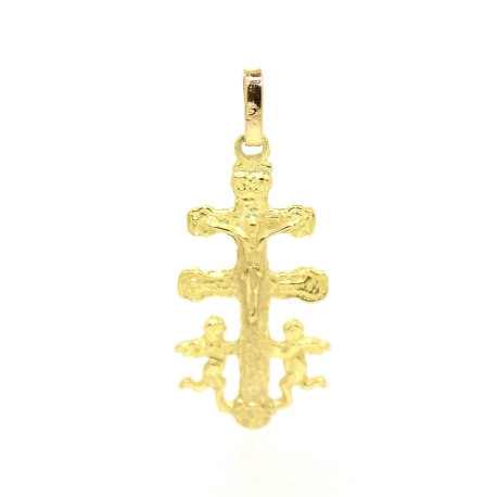 CRUZ DE CARAVACA EN ORO DE 18 K