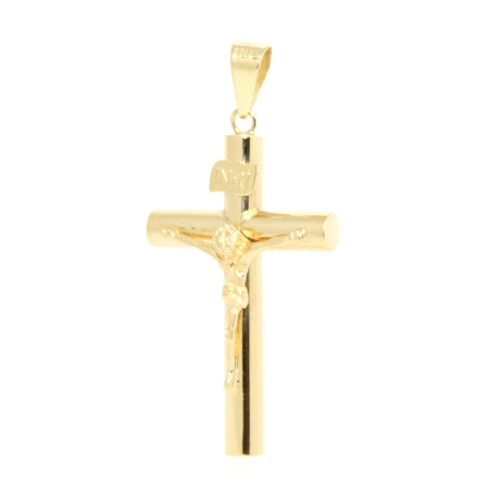 CRUZ CON CRISTO EN ORO DE 18 KT