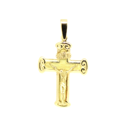 CRUZ CON CRISTO EN ORO DE 18 KT