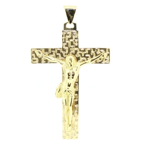 CRUZ CON CRISTO EN ORO DE 18KT