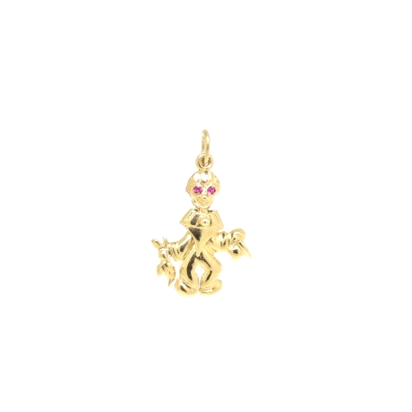 COLGANTE MUÑECO EN ORO CON RUBIES