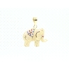 COLGANTE ELEFANTE EN ORO CON RUBIES Y ZAFIROS