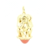 COLGANTE MONOS EN ORO DE 18KT CON CORAL