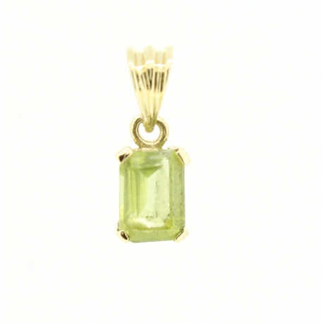 COLGANTE EN ORO DE 18KT CON GEMA VERDE