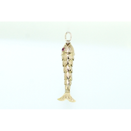 COLGANTE PEZ EN ORO DE 18KT CON RUBIES