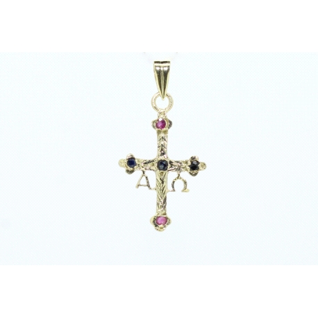 CRUZ DE LA VICTORIA CON RUBIES Y ZAFIROS